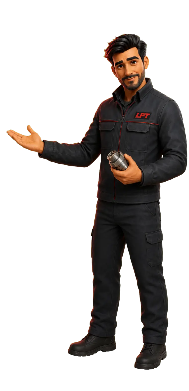 Tito, comercial inteligente de LPT, presentando el centro de conocimiento